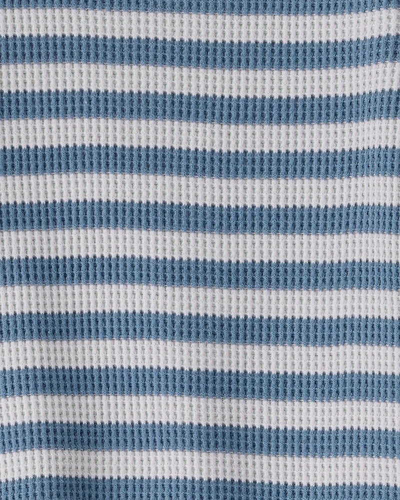 Baby Striped Waffle Knit Pajamas Made with Organic Cotton