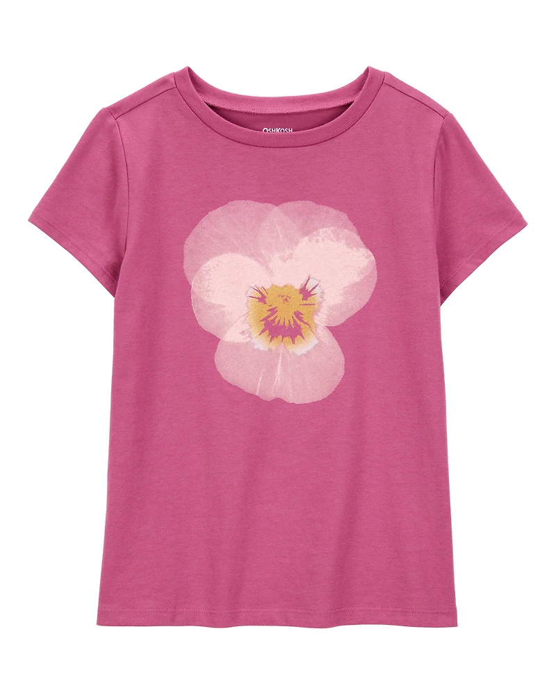 Kid Tropical Flower Short-Sleeve Graphic Tee - Pink