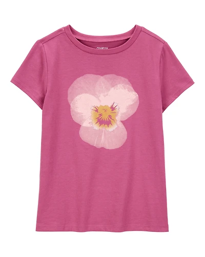 Kid Tropical Flower Short-Sleeve Graphic Tee - Pink