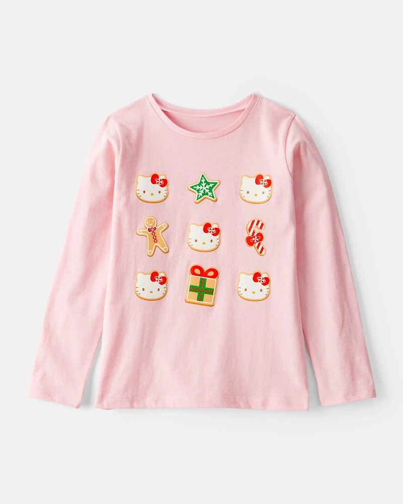 Girls Christmas Hello Kitty® Long-Sleeve Graphic Tee - Pink