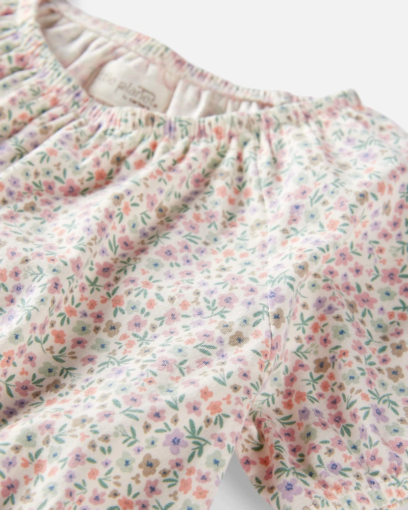 Kid Organic Cotton Floral-Print Jumpsuit