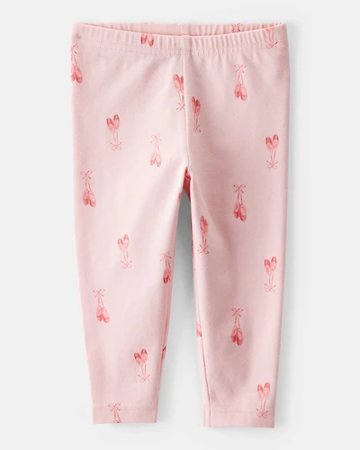 Baby Girl Cotton Ballerina Stretch Leggings - Pink