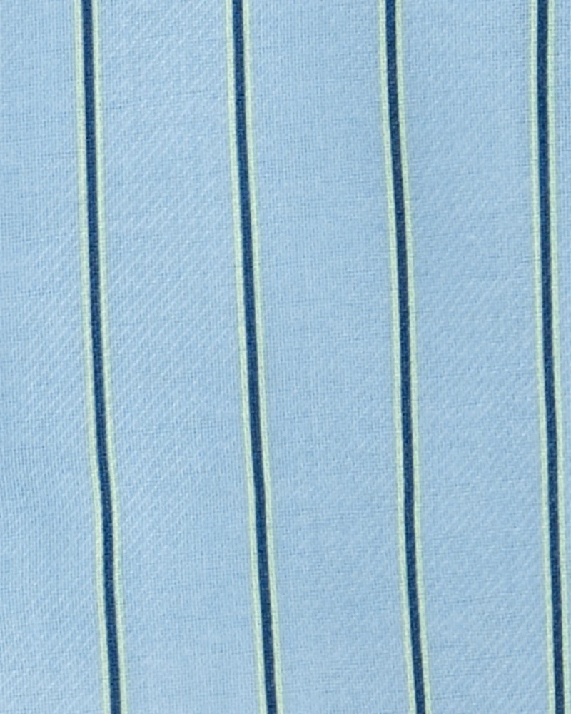 Kid Striped Loose Fit 2-Piece Pajamas - Blue