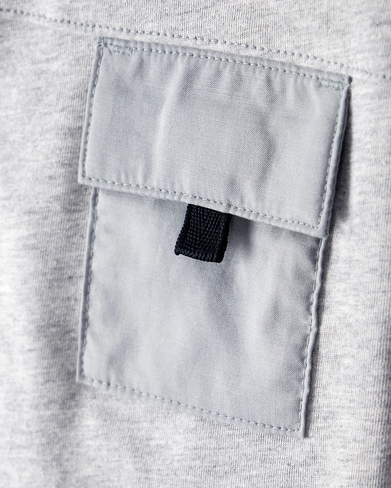 Toddler Boy Short-Sleeve Pocket Tee - Grey