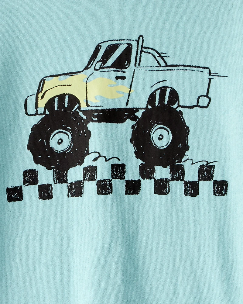 Toddler Boy Monster Truck Short-Sleeve Graphic Tee - Blue