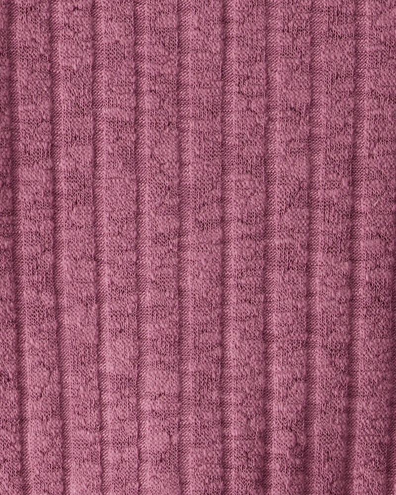 Girls Cinched Rib Top - Purple