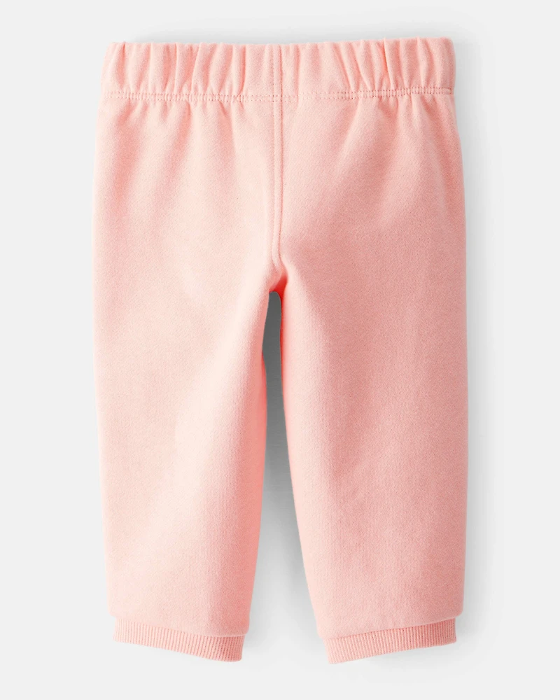 Baby Girl Cotton Pull-On Pants - Pink