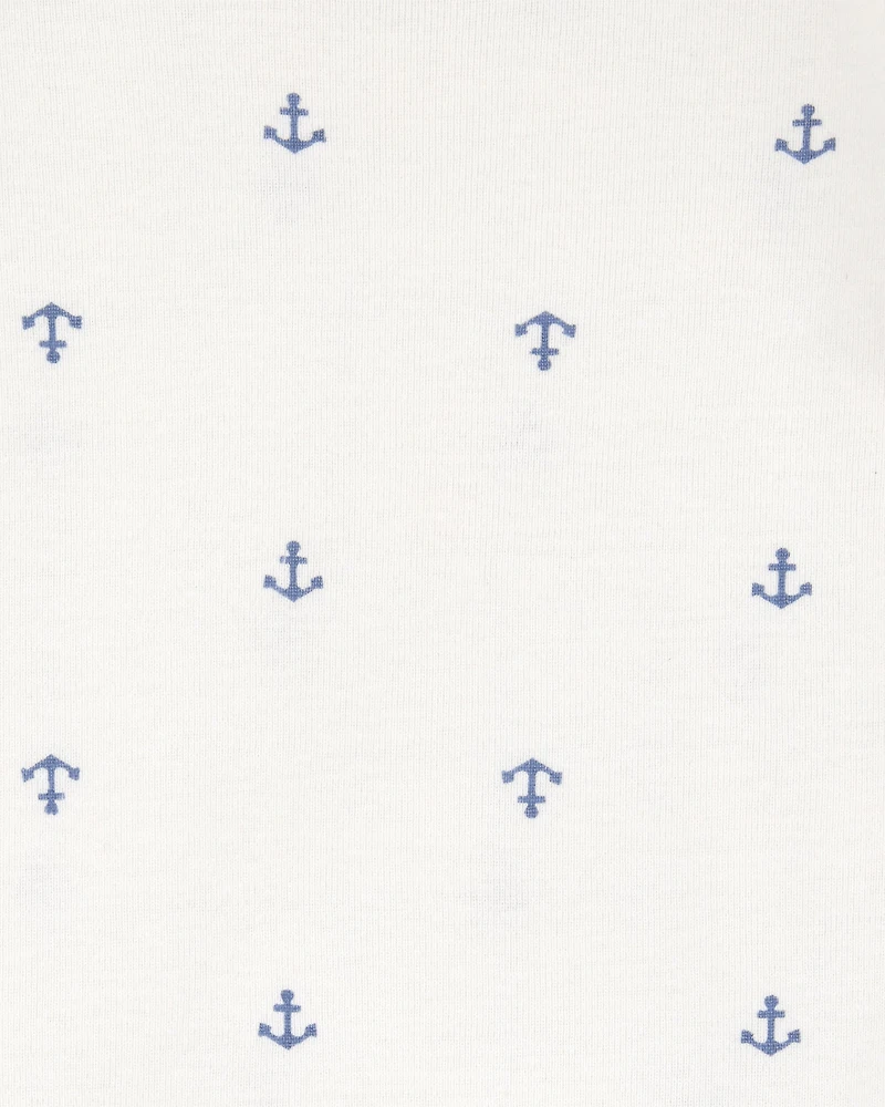 Baby Boy 3-Piece Chambray Anchor Outfit Set - Blue