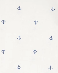 Baby Boy 3-Piece Chambray Anchor Outfit Set - Blue