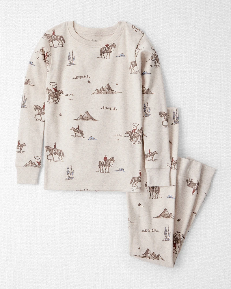 Kid Organic Cotton Pajamas Western Rodeo Print