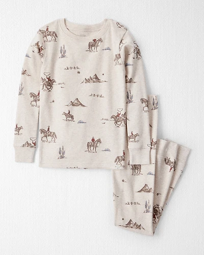 Kid Organic Cotton Pajamas Western Rodeo Print