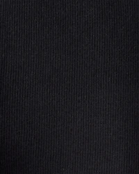 Girls Solid Cotton Ribbed Stretch Leggings - Black
