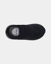 Toddler Boy Pull-On Athletic Sneakers - Black