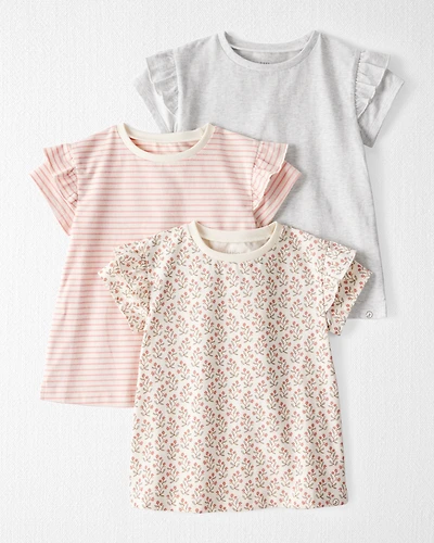 Toddler 3-Pack Organic Cotton Flutter-Sleeve Tees