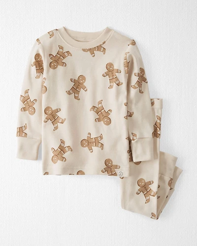 Baby Organic Cotton Pajamas Set in Gingerbread Man Print