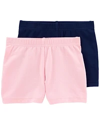 Toddler 2-Pack Pink/Navy Bike Shorts