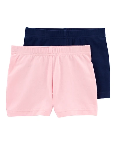 Toddler 2-Pack Pink/Navy Bike Shorts