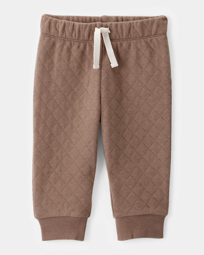 Baby Boy 2-Piece Woodland Print Long-Sleeve Bodysuit & Quilted Pant Set - Ivory/Brown