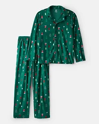 Adult Green Trees Fleece Long-Sleeve Loose Fit
