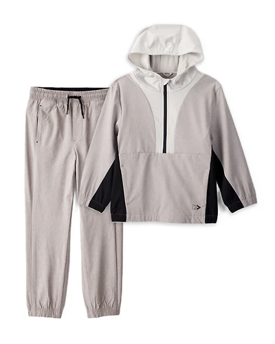 Boys 2-Piece Active Windbreaker & Jogger Set - Grey