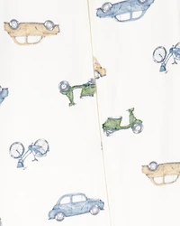 Baby Boy Car Print PurelySoft Footie 1-Piece Pajamas - Ivory