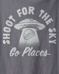 Boys Shoot For The Sky Long-Sleeve Graphic Tee - Grey