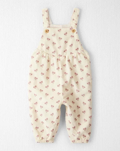 Baby Girl Organic Cotton Corduroy Overalls Garden Bloom Print
