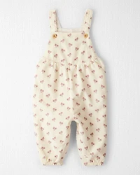 Baby Girl Organic Cotton Corduroy Overalls Garden Bloom Print