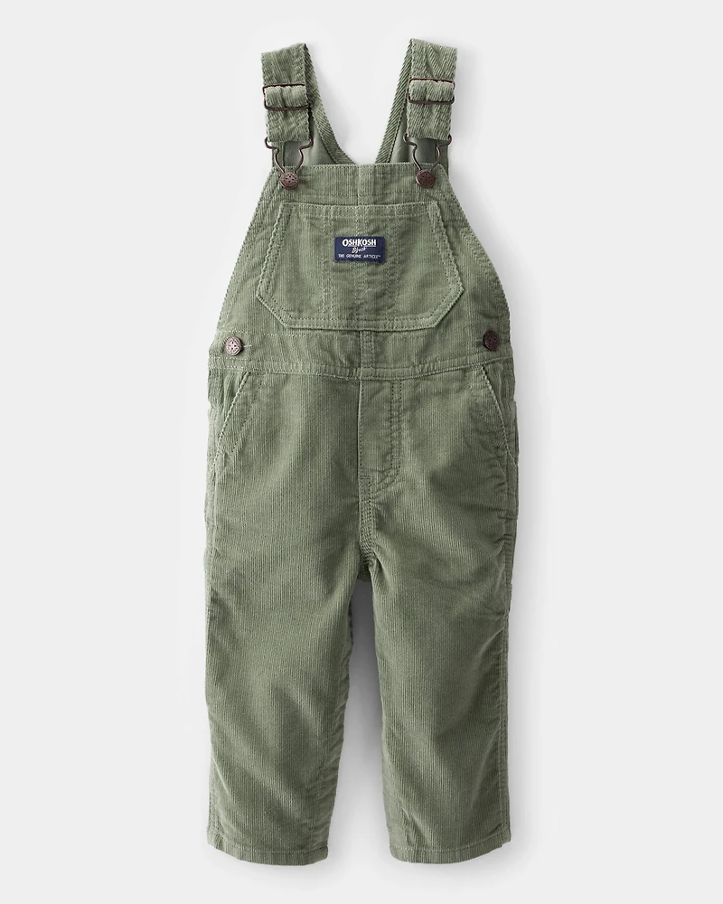 Baby Neutral Solid Corduroy Overalls - Green