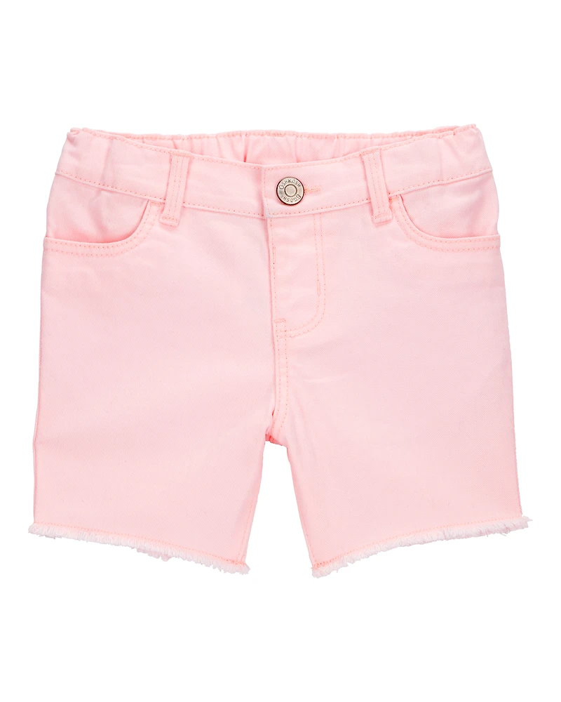Toddler Iconic Denim Shorts: Frayed Hem - Pink