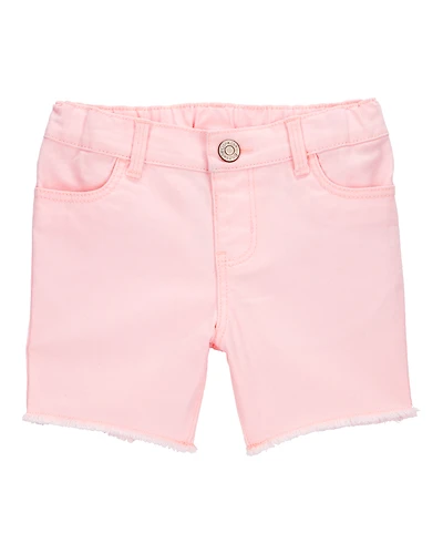 Toddler Iconic Denim Shorts: Frayed Hem - Pink