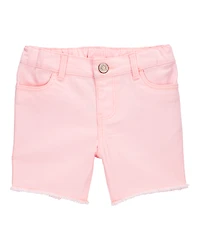 Toddler Iconic Denim Shorts: Frayed Hem - Pink