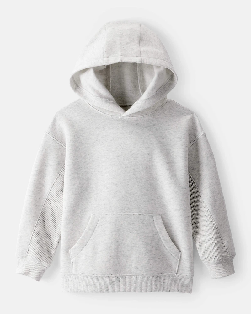 Toddler Boy Solid Fleece Long-Sleeve Hoodie - Grey