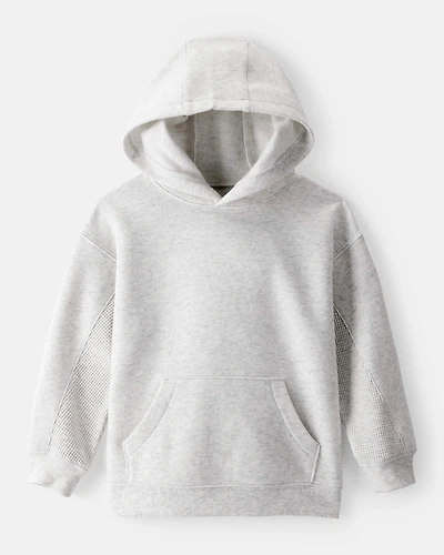 Toddler Boy Solid Fleece Long-Sleeve Hoodie - Grey