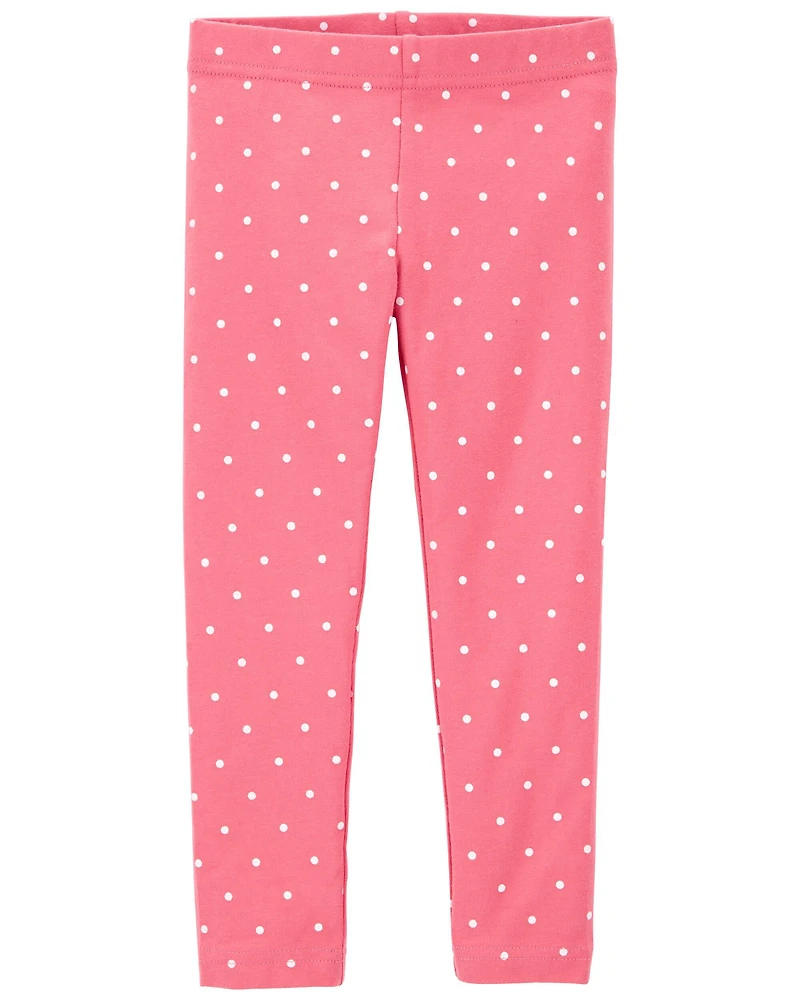 Toddler Cotton Polka Dot Stretch Leggings
