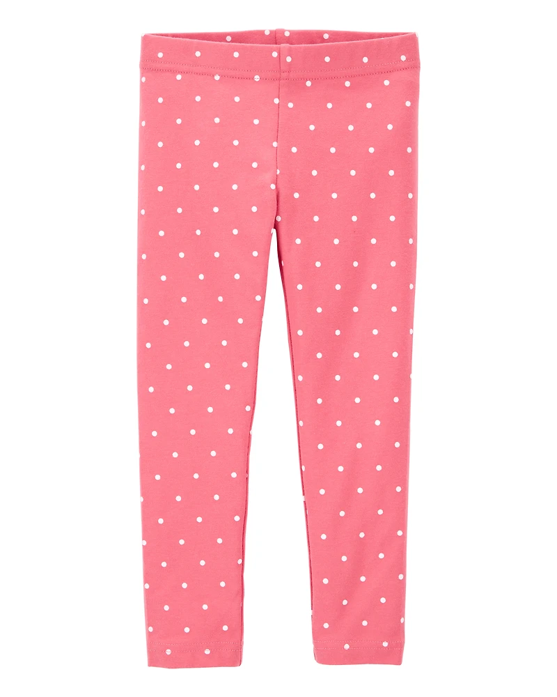 Toddler Cotton Polka Dot Stretch Leggings