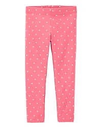 Toddler Cotton Polka Dot Stretch Leggings