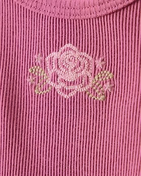 Baby Girl Flower Cotton Short-Sleeve Top - Pink
