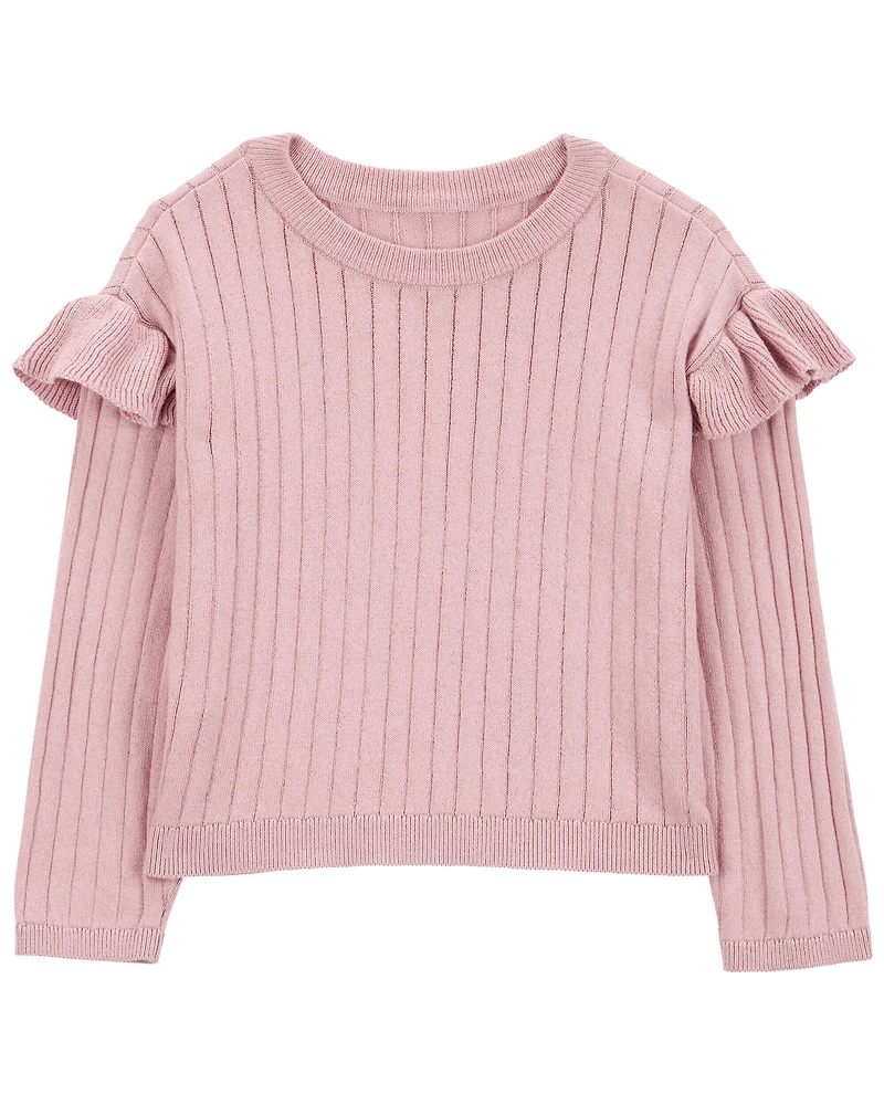 Baby Ribbed Long-Sleeve Sweater - Pink