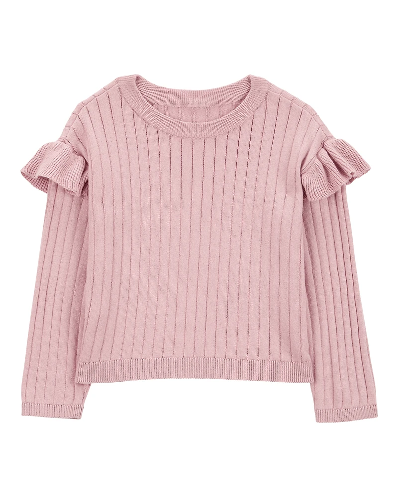Baby Ribbed Long-Sleeve Sweater - Pink