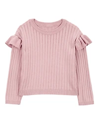 Baby Ribbed Long-Sleeve Sweater - Pink