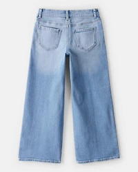 Girls Denim Wide-Leg Jeans - Light Wash
