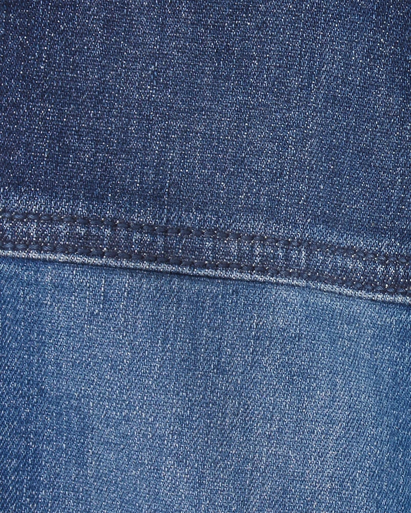 Baby Boy Dark Wash Patchwork Jeans - Blue