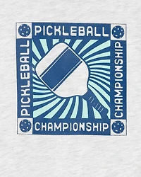Kid Pickleball Championship Short-Sleeve Graphic Tee - Grey
