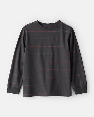 Boys Striped Long-Sleeve T-Shirt - Grey