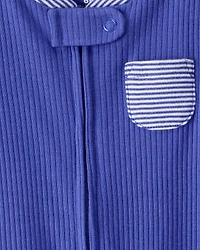 Baby Striped 2-Way Zip Sleep & Play Pajamas