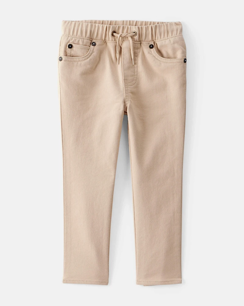 Toddler Boy Pull-On Slim Fit Pants - Khaki