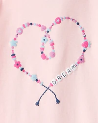 Girls Heart Print 100% Cotton Long-Sleeve Snug Fit 4-Piece Pajamas - Navy/Pink