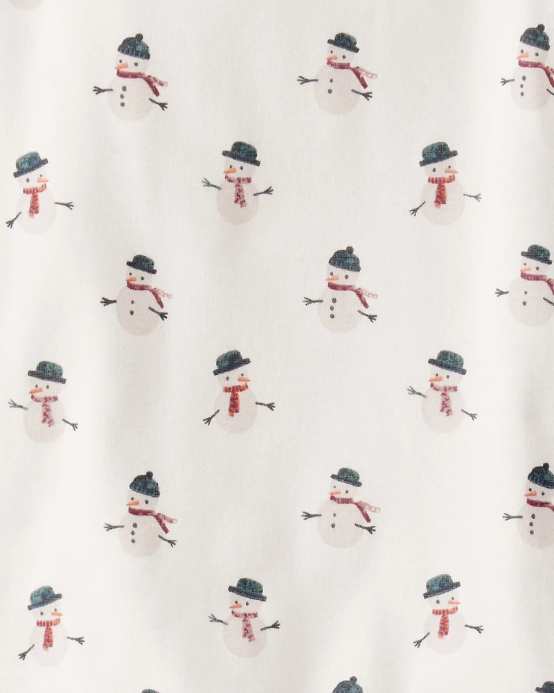 Kid Organic Cotton Snowman Print Pajamas