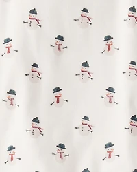 Kid Organic Cotton Snowman Print Pajamas
